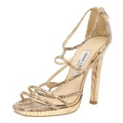 Pre-owned Metallisk stoff Jimmy Choo Sandaler