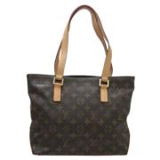 Pre-owned Brunt lerret Louis Vuitton Tote