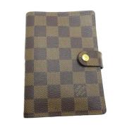 Pre-owned Brunt lerret Louis Vuitton lommebok