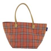 Pre-owned Rodt lerret Burberry Tote