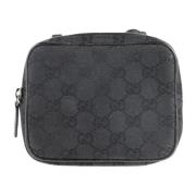 Pre-owned Svart lerret Gucci skulderveske