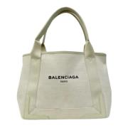 Pre-owned Hvitt lerret Balenciaga Cabas
