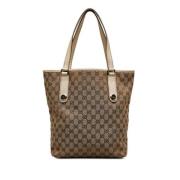 Pre-owned Brunt skinn Gucci Tote