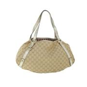 Pre-owned Beige Canvas Gucci skulderveske