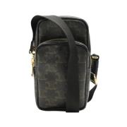 Pre-owned Brunt belagt lerret Celine Crossbody Bag