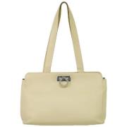 Pre-owned Beige Laer Salvatore Ferragamo skulderveske