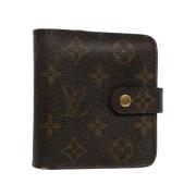 Pre-owned Brunt lerret Louis Vuitton lommebok