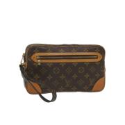 Pre-owned Brunt lerret Louis Vuitton Bagatelle