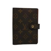 Pre-owned Brunt lerret Louis Vuitton Agenda