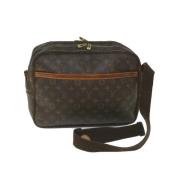 Pre-owned Brunt lerret Louis Vuitton Reporter