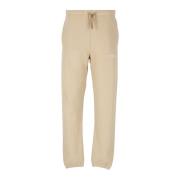 Beige Bomullssweatpants med Elastisk Midje