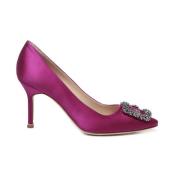 Magenta Krystallspenne Hæl Pumps