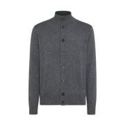 Herre Cardigan i ensfarget - Regular Fit