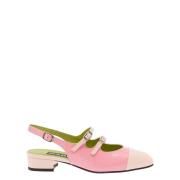 Rosa Slingback Mary Janes med Blokkhæl