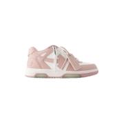 Lær sneakers i rose-hvit rosa