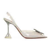 Almond Hvit Transparent PVC Krystall Broche Pumps