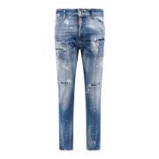 Blå Ss24 Jeans med knappelukking