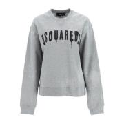 Grå Logo Print Crewneck Sweater