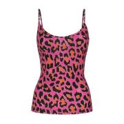 Leopardmønstret Fuchsia Top