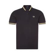 Original Single Tipped Polo i Svart/Champagne