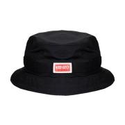 Stilig Svart Logo Bucket Hat