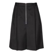 Zip Bermuda Shorts - Oversized Fit