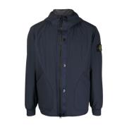 Stilig Navy Blue Zip-Through Sweatshirt for Menn