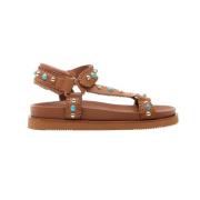 Studded Turkis Lær Sandal