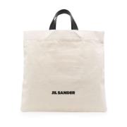 Beige Logo-Print Tote Bag