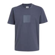Blå Natt Print T-skjorte med Logo