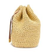 Elegant vevd Palm Bucket Bag