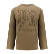 Brun Crew-Neck Sweatshirt - Italiensk Stil
