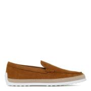 Lette brune semskede slip-ons