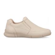 Beige Skinn Sneakers for Kvinner