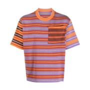 Multifarget Stripe Print T-Skjorte