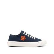 Marineblå Lave Sneakers med Boke Flower Motiv