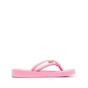 Stripete Flip Flops i Rosa/Hvit