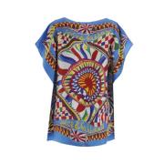 Silketwill Foulard Skjorte med Multifarget Trykk