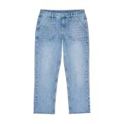 Lysblå Straight Cut Denim Bukser