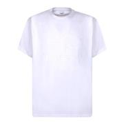 Hvit Bomull T-skjorte med Preget Logo