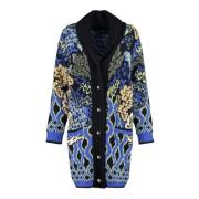 Elegant Jacquard Knit Winter Coat