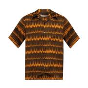 Brun Rhythm Skjorte med Oransje Mønster