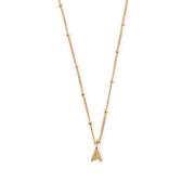 Initial A Satellite Chain Neck - Pale Gold