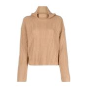 Lysbrun Chunky Strikket Turtleneckgenser