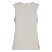 Sand Calvin Klein Structure Crepe Twill Tank Top Overdeler