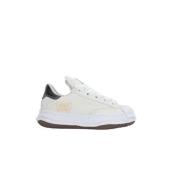 Hvite Lav-Top Skinn Sneakers