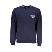 Blå Bomullssweatshirt, Langarmed, Logo Print