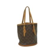 Pre-owned Brunt lerret Louis Vuitton skuldervesker