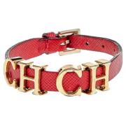 Pre-owned Rodt skinn Carolina Herrera armband