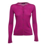 Pre-owned Lilla strikket Carolina Herrera Cardigan